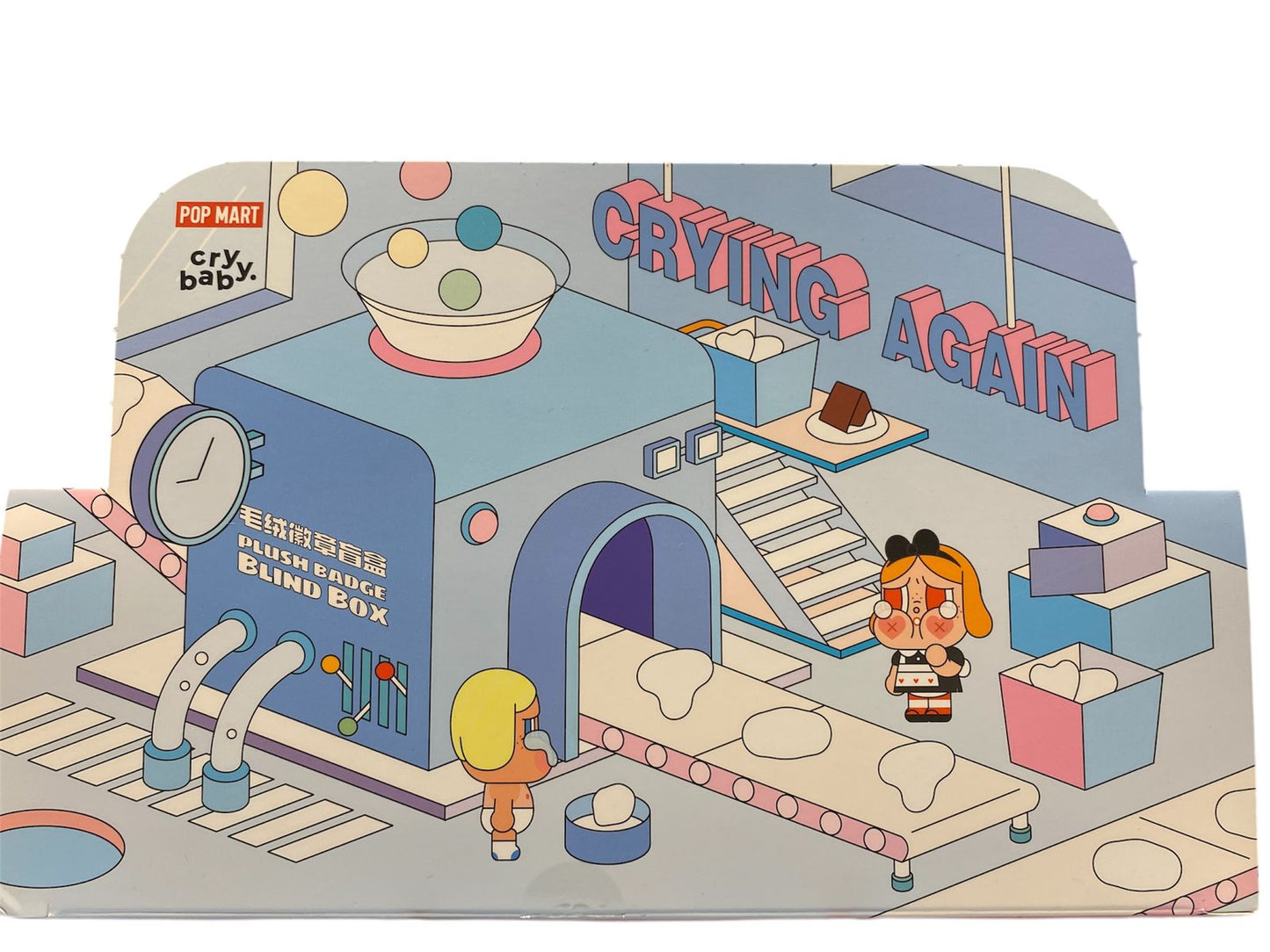 POP MART CRYBABY Caja ciega con insignia de felpa y metal